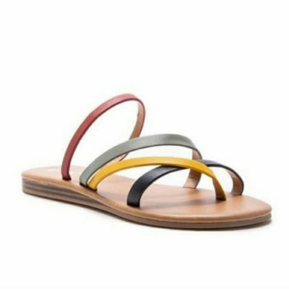 💥SANDAL/SLIDE IN BLACK/YELLOW/RED/GRAY💥 - Picture 2 of 3